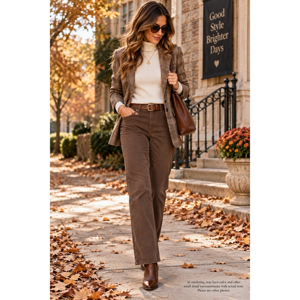 Democracy 12 Absolution Straight Leg Pants Brown Stretch Golfcore B1560PEX2